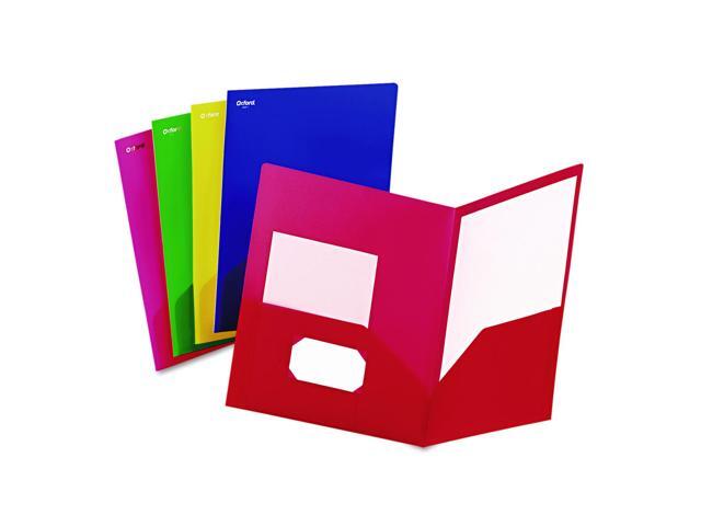 Oxford 99810 Fashion PolyPort Twin-Pocket Portfolio, Polypropylene, Blue/Green/Red/Yellow