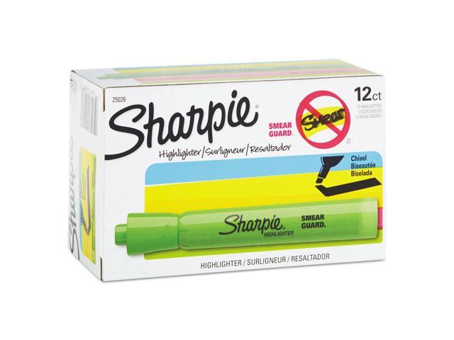 Sharpie Accent Tank Style Highlighter Chisel Tip Fluorescent Green Dozen 25026