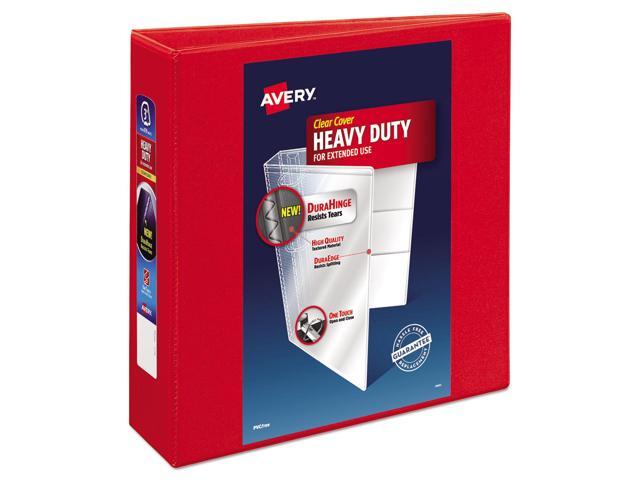 Avery - Heavy Duty 3" 3-Ring View Binders, D-Ring - Red - image 5