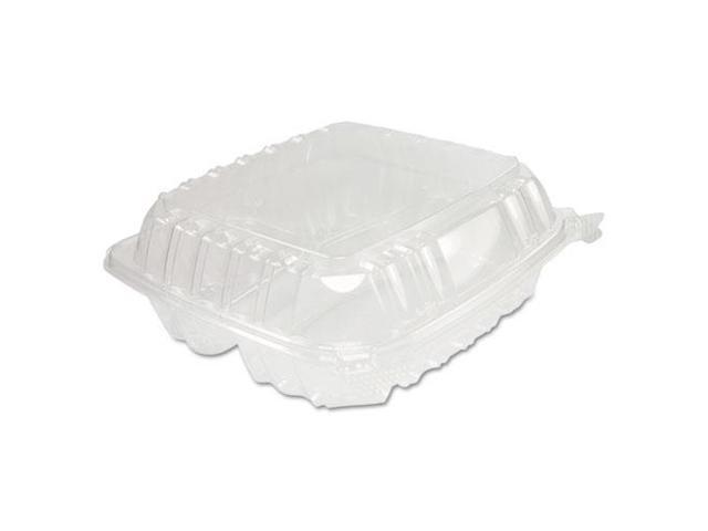 Dart ClearSeal Hinged-Lid Plastic Containers 8 1/4 x 3 x 8 1/4 Clear 125/PK 2 PK