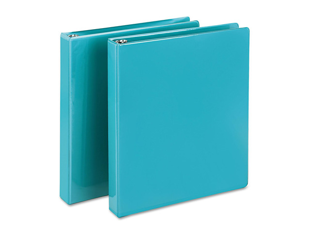 Samsill Fashion View Binder Round Ring 11 x 8-1/2 1' Capacity Turquoise 2/Pack U86377