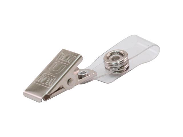 Advantus ID Badge Clip Adapters - Metal, Vinyl - 25 / Pack - Silver