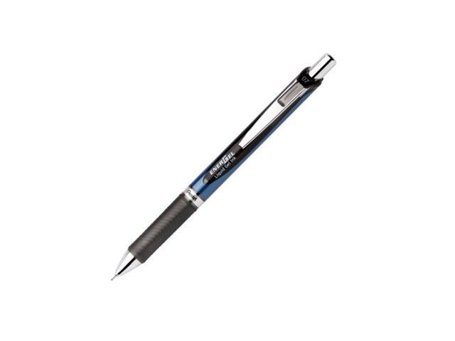 Pentel Gel Pen Retractable/Refillable Metal Tip.7mm 2/PK Black BLN77BP2A