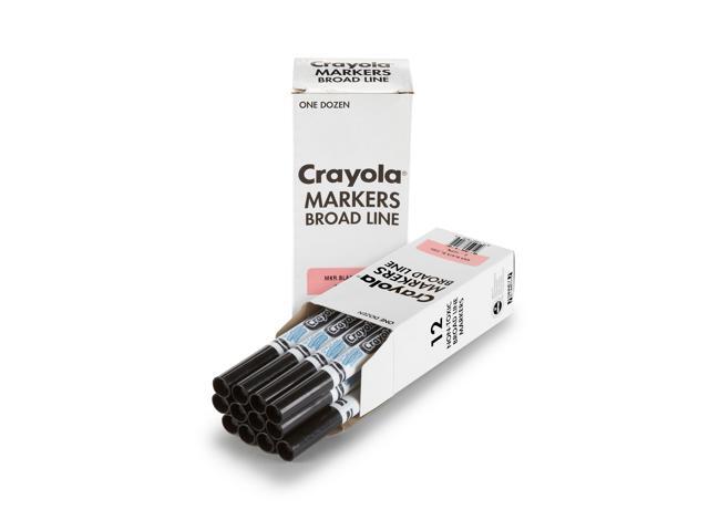 Crayola Broad Line Washable Markers Broad Bullet Tip Black 12/Box 587800051