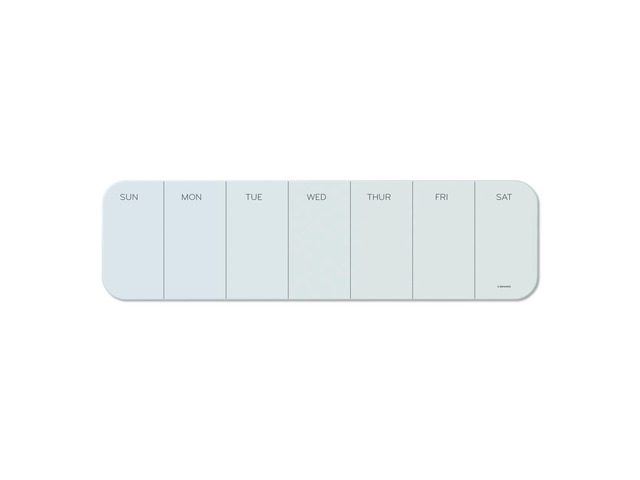 U Brands Cubicle Glass Dry Erase Undated One Week Calendar Board 20 x 5.5 White