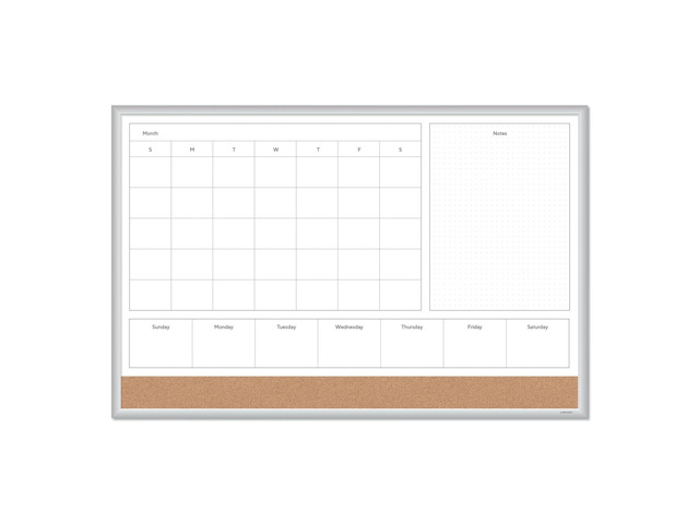 U Brands 4N1 Magnetic Dry Erase Combo Board 36 x 24 White/Natural 3891U00-01