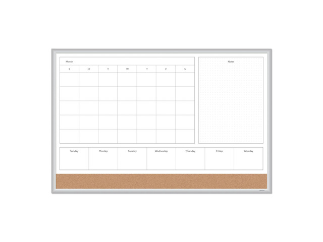 U Brands 4N1 Magnetic Dry Erase Combo Board 36 x 24 White/Natural 3891U00-01