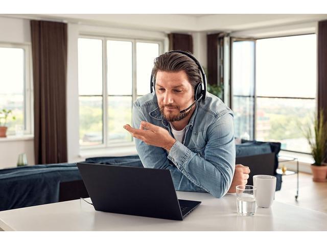 Sennheiser PC 8.2 USB On-Ear Headset With In-Line Volume Control - Secure Fit Headband - No Slippage - Passive Noise-Cancellation Adjustable...