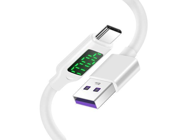 USB C Charger with LED Display, A to Type C Charging Cable Fast Charge for Samsung S20/S10/S9/S8