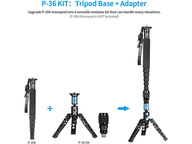Sirui P36-Kit Tripod Base with Adapter for P-306 and P-326 Monopods