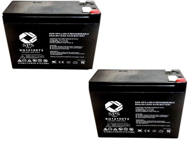 SPS Brand 12V 10Ah Replacement Battery for Kung Long WP10-12SE (2 Pack)