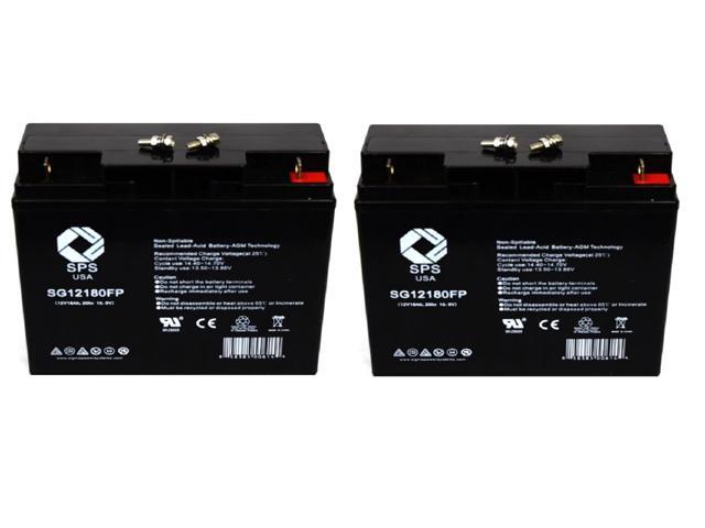 SPS Brand 12V 18Ah Replacement Battery for Interstate DCM0018 UPS Battery (2 Pack)
