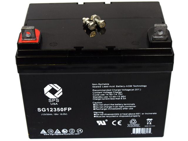 SPS Brand 12V 35Ah Replacement battery for Quickie P500 AGM Wheelchair