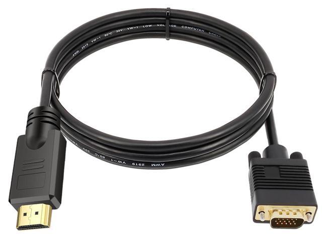 kirzi HDMI to VGA Cable 10 ft Gold Plated for Computer, Monitor, Projector, HDTV, and More