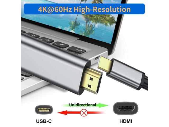 kirzi USB C to HDMI Cable 6ft High-Speed 4K @60 Video Output and [Thunderbolt 3/4 Compatible] Compatible with MacBook, Samsung Galaxy,