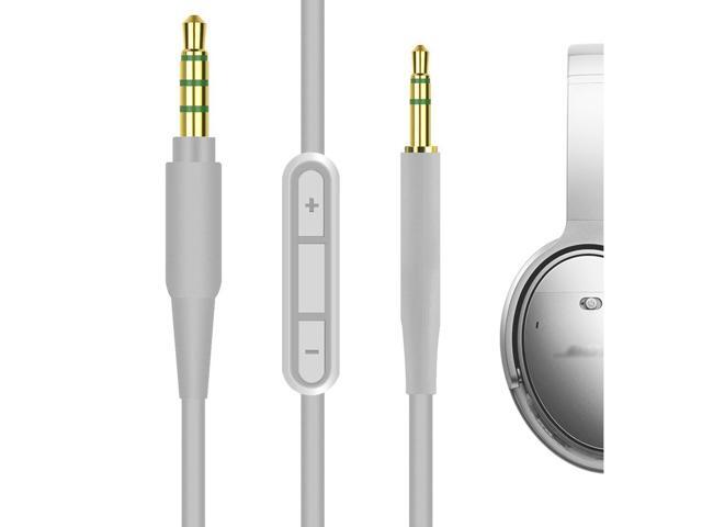 Geekria QuickFit Audio Cable with Mic Compatible with Bose QC 45, QC 35 Series II, QC 25, 700 ANC Cable, 2.5mm Aux Replacement Stereo Cord with...