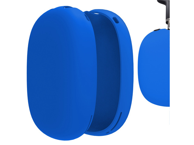 Geekria Silicone Skin Cover for AirPods Max Headphones, Scratch Protection Case / Earpieces Cover / Headset Speakers Skin Protector (Blue)
