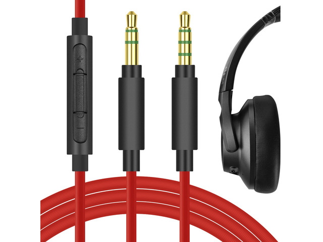 Geekria QuickFit Audio Cable with Mic Compatible with Soundcore Life Q30, Q35, Life 2 Active, Vortex Cable, 3.5mm Aux Replacement Stereo Cord with...