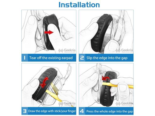 Geekria Comfort Velour Replacement Ear Pads for Sennheiser Urbanite XL Over-Ear Headphones Ear Cushions Repair Parts with Video Guide (Black) - image 5