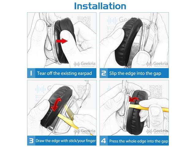 Geekria QuickFit Replacement Ear Pads Compatible with Sennheiser MM550-X PX360 PX360-BT Headphones Headset Cups Cover Repair Parts (Black) - image 5