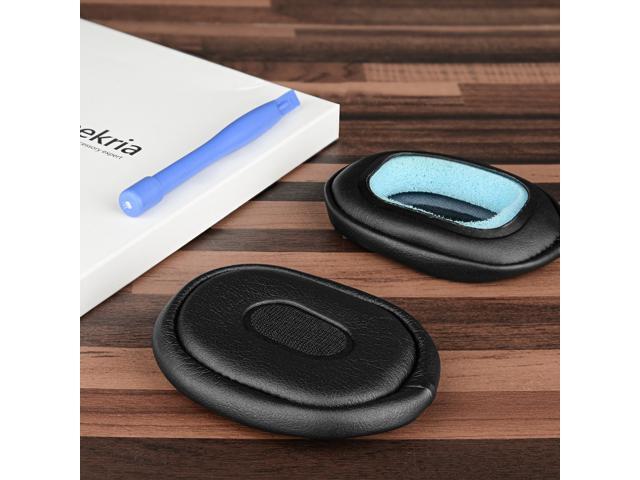 Geekria QuickFit Protein Leather Replacement Ear Pads for Sony MDR-NC40 Headphones Ear Cushions, Headset Earpads, Ear Cups Repair Parts (Black)