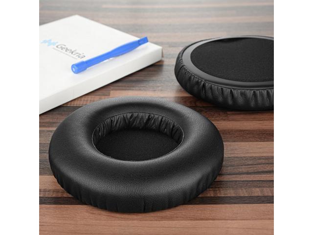 Geekria QuickFit Protein Leather Replacement Ear Pads for AKG K550, K551, K553 MKII Headphones Earpads, Headset Ear Cushion Repair Parts (Black)