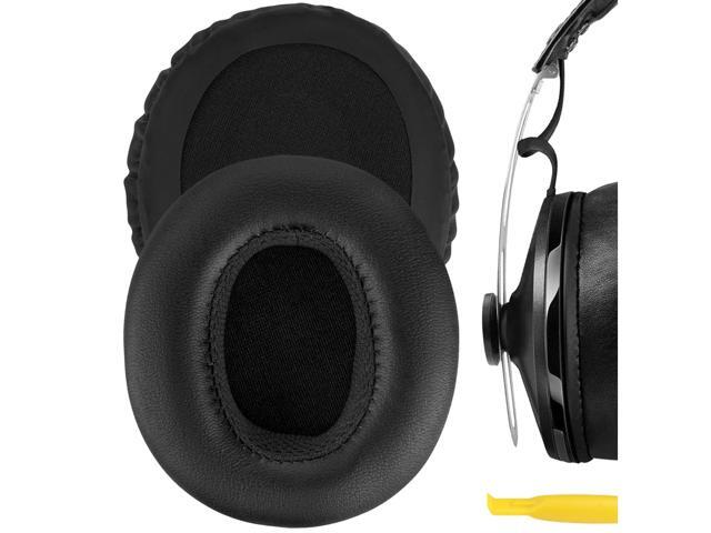 Geekria QuickFit Protein Leather Replacement Ear Pads for Sennheiser Momentum Over-Ear Headphones Earpads, Headset Ear Cushion Repair Parts (Black)