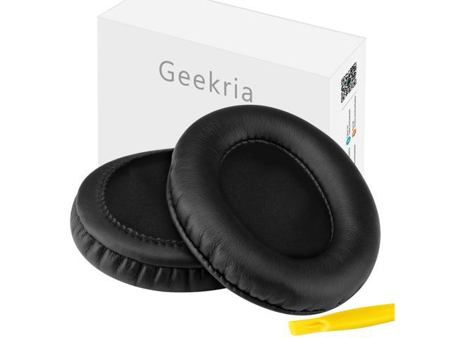Geekria QuickFit Protein Leather Replacement Ear Pads for Sony MDR-CD250 Headphones Earpads, Headset Ear Cushion Repair Parts (Black)