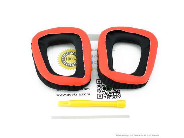 Geekria Comfort Replacement Ear Pads for Logitech G35 G430 G432 G332 G930 F450 Headphones Ear Cushions Repair Parts with Video Guide (Black Red) - image 4