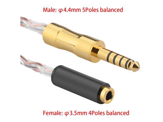 Geekria Apollo 4N OCC and Single-Crystal Silver Upgrade Cable/ 4.4MM Balanced Male to 3.5MM Balanced Female Adapter Cord / 4 Cores Conversion Audio...
