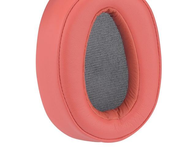 Geekria QuickFit Protein Leather Replacement Ear Pads for Sony MDR-100ABN WH-H900N Headphones Earpads, Headset Ear Cushion Repair Parts (Twilight Red)