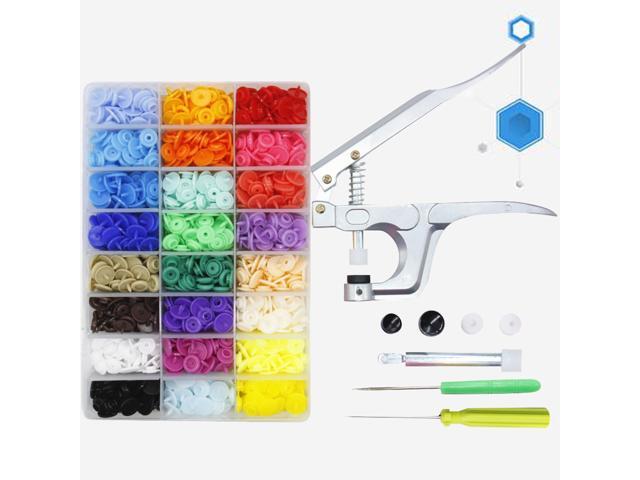 Professional Fastener Snap Pliers & 360pcs T5 Snap Poppers Plastic Buttons Kit