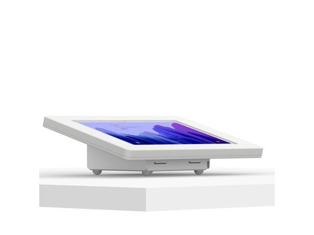 VidaMount White Enclosure and Fixed Tilted 15° Desk / Surface Mount [Bundle] compatible with Samsung Galaxy Tab A7 10.4