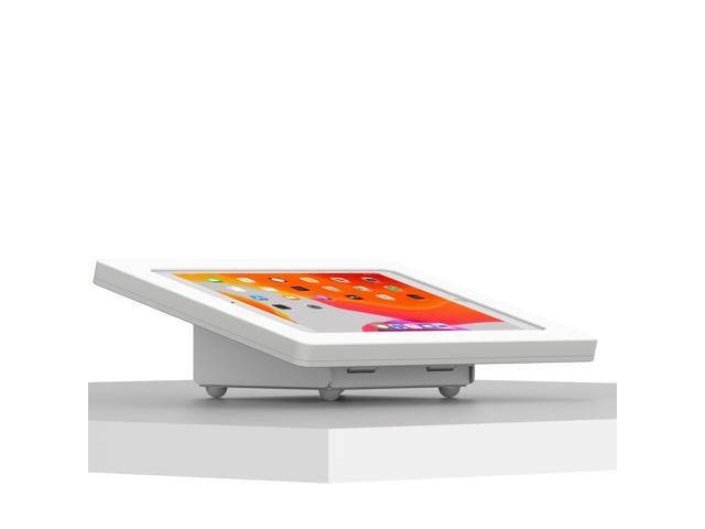 VidaMount White Exposed Rear Camera Enclosure and Fixed Tilted 15° Desk / Surface Mount [Bundle] compatible with iPad 10.2' (7th & 8th Gen)