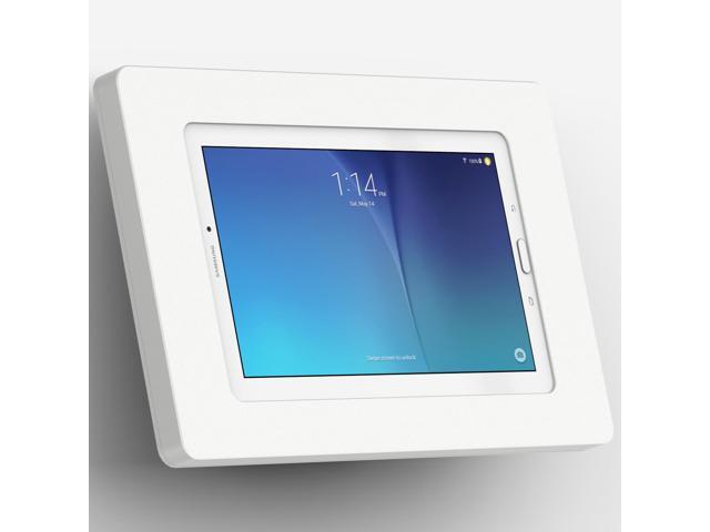 VidaMount White Enclosure and Fixed Tilted 15Â° Wall Mount [Bundle] compatible with Samsung Galaxy Tab E 9.6