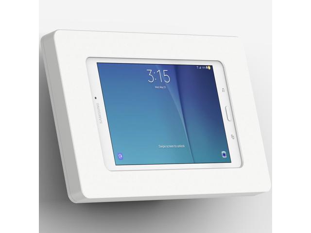 VidaMount White Enclosure and Fixed Tilted 15° Wall Mount [Bundle] compatible with Samsung Galaxy Tab E 8.0