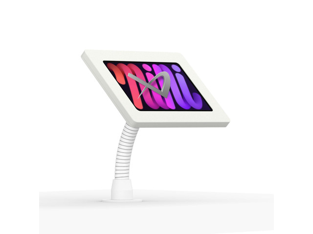 VidaMount White Enclosure and Flexible Desk/Wall Surface Mount [Bundle] compatible with iPad Mini (6th Gen)