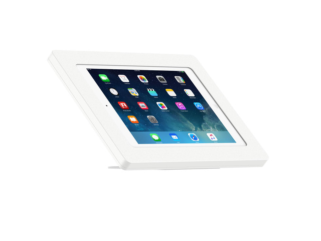 VidaMount White Enclosure and Adjustable Tilt and Swivel Desk / Table Mount [Bundle] compatible with iPad (5th / 6th Gen) 9.7'/Pro 9.7', Air 1/2