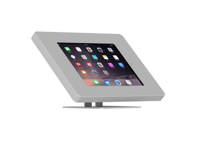 VidaMount Light Grey Covered Home Button Enclosure and Adjustable Tilt and Swivel Desk / Table Mount [Bundle] compatible with iPad Mini 1/2/3
