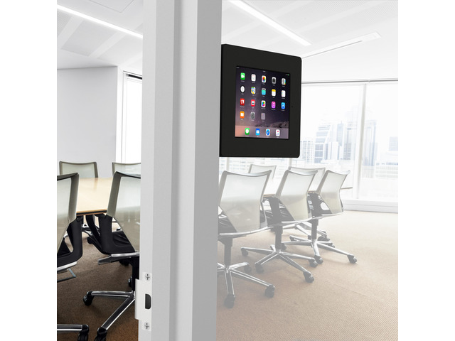 VidaMount Black Home Button Covered Enclosure and Tilting Removable Glass Mount [Bundle] compatible with iPad 2/3/4