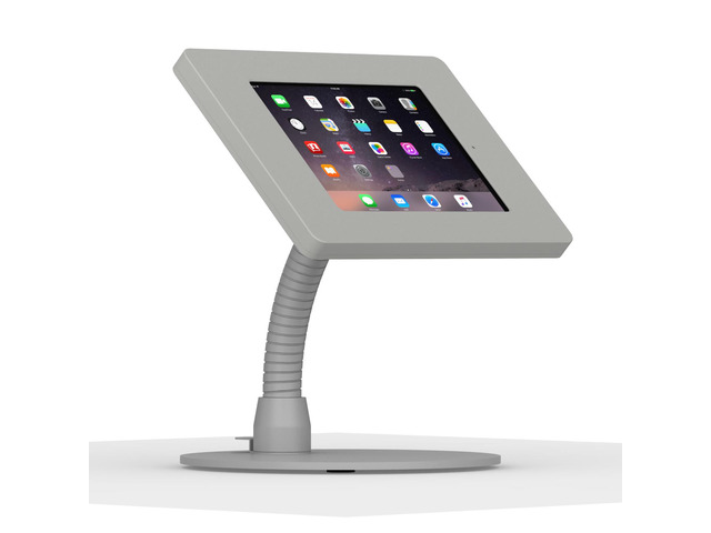VidaMount Light Grey Home Button Covered Enclosure and Portable Flexible Stand [Bundle] compatible with iPad Mini 1/2/3