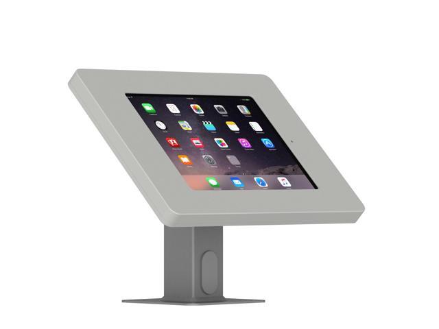 VidaMount Light Grey Home Button Covered Enclosure and Rotating & Tilting Desk/Table Mount [Bundle] compatible with iPad Mini 1/2/3