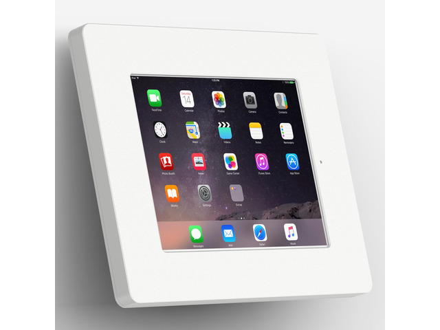 VidaMount White Home Button Covered Enclosure and Fixed Tilted 15Â° Wall Mount [Bundle] compatible with iPad 2/3/4