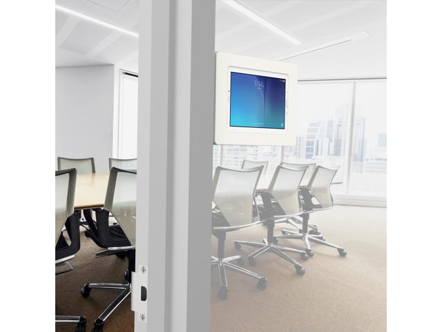 VidaMount White Enclosure and Tilting Removable Glass Mount [Bundle] compatible with Samsung Galaxy Tab E 9.6