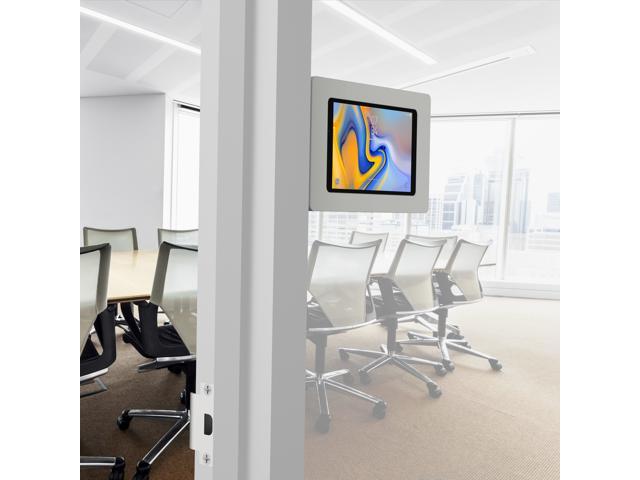 VidaMount Light Grey Enclosure and Fixed Permanent Glass Mount [Bundle] compatible with Samsung Galaxy Tab A 10.5 (2018)