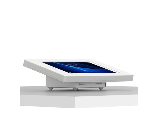 VidaMount White Enclosure and Fixed Tilted 15° Desk / Surface Mount [Bundle] compatible with Samsung Galaxy Tab A 10.1 (2016)