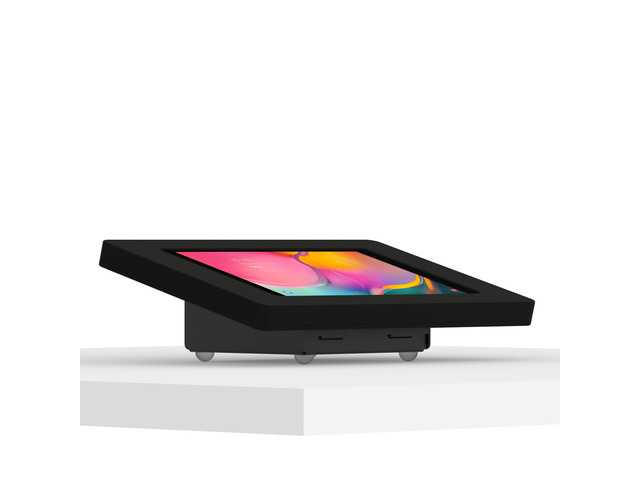 VidaMount Black Enclosure and Fixed Tilted 15Â° Desk / Surface Mount [Bundle] compatible with Samsung Galaxy Tab A 10.1 (2019)