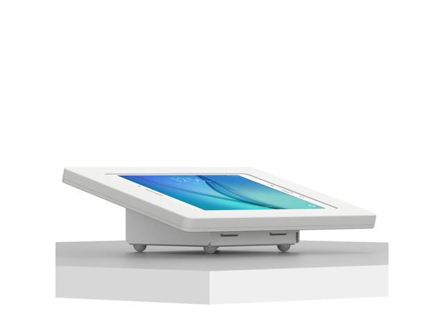 VidaMount White Enclosure and Fixed Tilted 15° Desk / Surface Mount [Bundle] compatible with Samsung Galaxy Tab A 9.7
