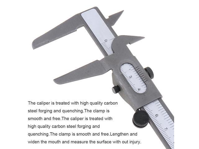 160mm Mini Carbon Steel Vernier Caliper Ruler with 0.1mm / 0.063in Accuracy and Sliding Wheel for Measuring