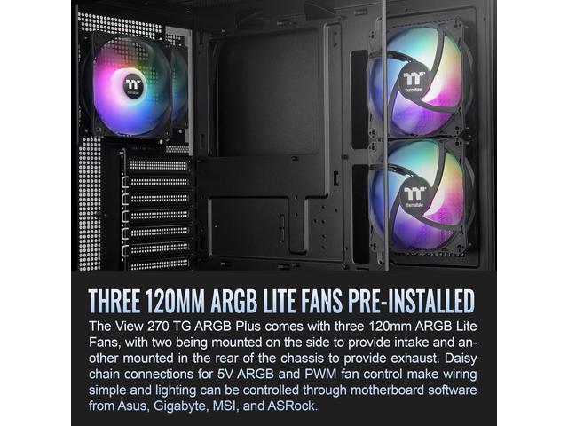 Thermaltake - View 270 Plus TG ARGB Mid Tower E-ATX PC Case - Black - image 3